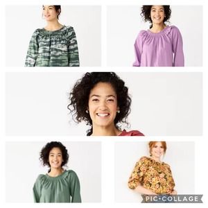 Women's Sonoma Goods For Life® XXL Ruffle Shoulder Peasant Top MULTIPLE PRINTS